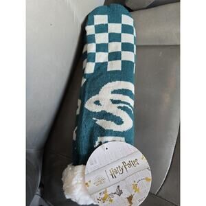 Harry Potter Slytherin Sherpa Lined Socks Non-Slip Wizarding World NEW NWT